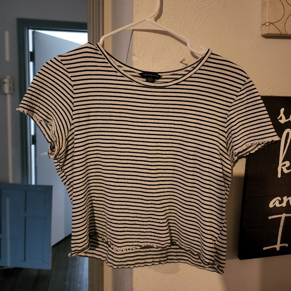 American Eagle Striped Crop Top